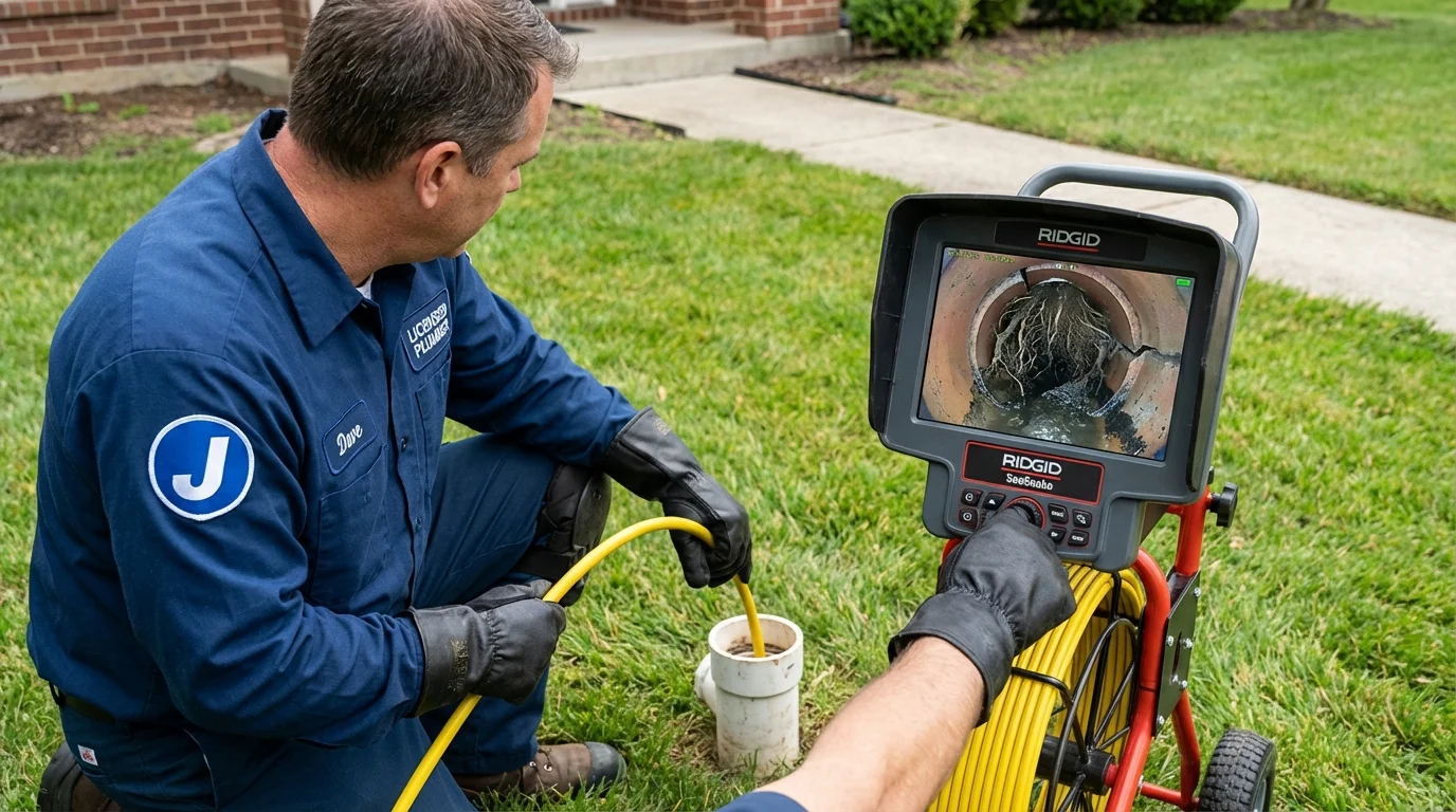 Sewer camera inspection being performed by Johns Plumbing LLC in Gadsden