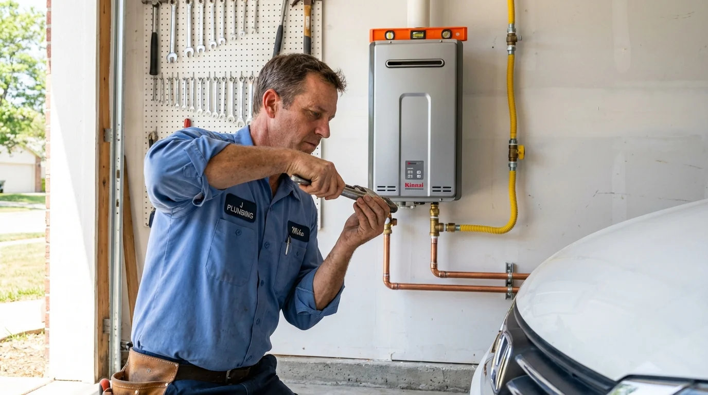 Tankless water heater installation by a Johns Plumbing LLC plumber in Gadsden